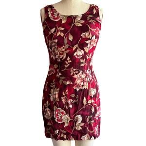Vintage Dress Womens Size 12 Red Floral 90s Beachwear Resortwear Cruisewear Fun